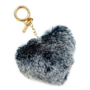 Linda Richards Genuine Rex Rabbit Heart Key Chain
